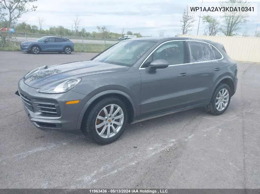 2019 Porsche Cayenne VIN: WP1AA2AY3KDA10341 Lot: 11963436