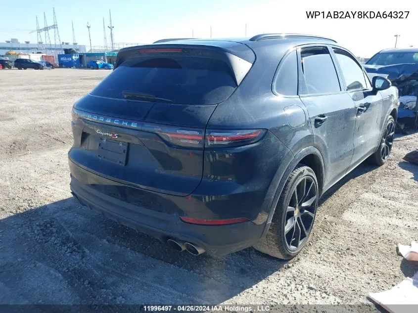 2019 Porsche Cayenne VIN: WP1AB2AY8KDA64327 Lot: 11996497