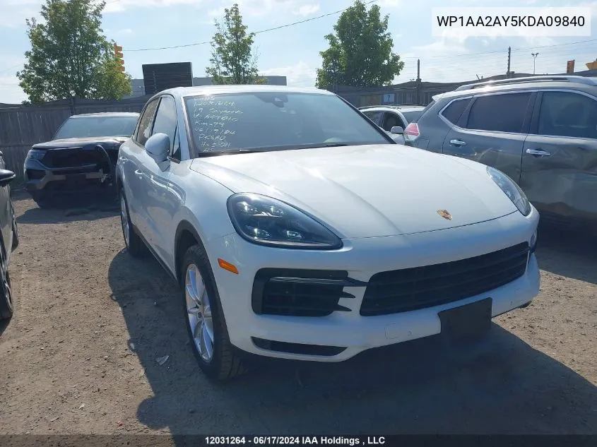 WP1AA2AY5KDA09840 2019 Porsche Cayenne