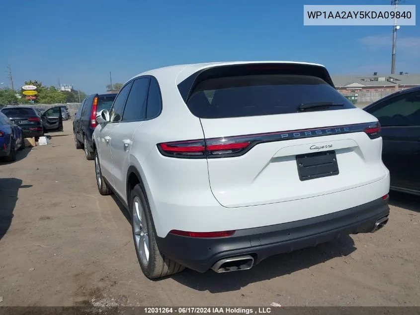 WP1AA2AY5KDA09840 2019 Porsche Cayenne