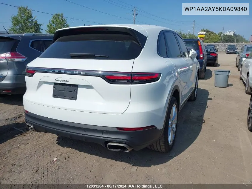 WP1AA2AY5KDA09840 2019 Porsche Cayenne