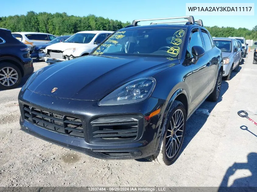 2019 Porsche Cayenne VIN: WP1AA2AY3KDA11117 Lot: 12037484