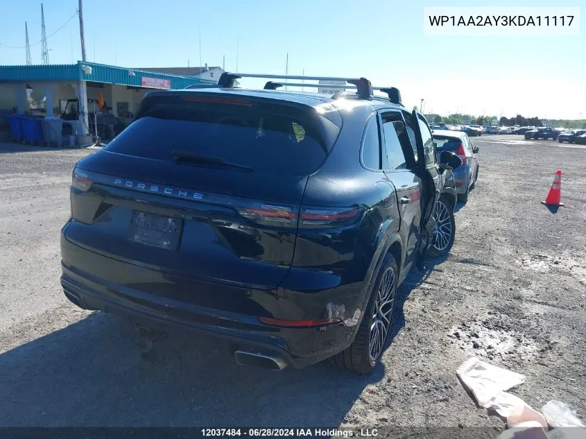 WP1AA2AY3KDA11117 2019 Porsche Cayenne