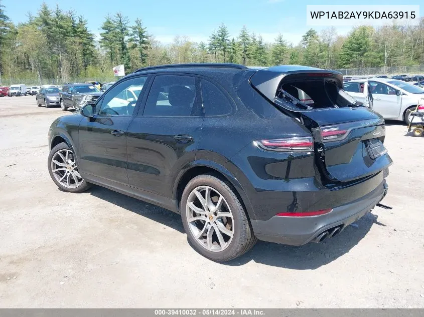 WP1AB2AY9KDA63915 2019 Porsche Cayenne S