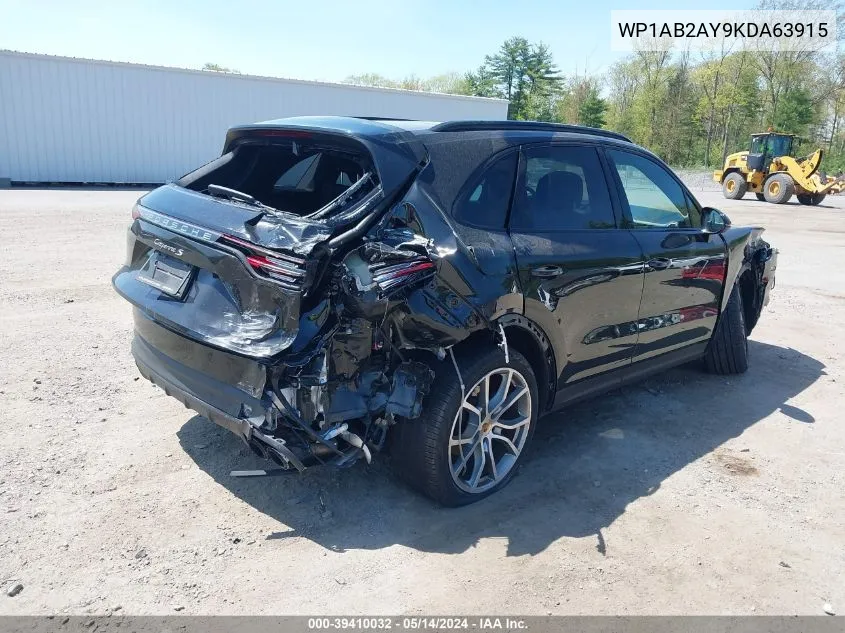 WP1AB2AY9KDA63915 2019 Porsche Cayenne S