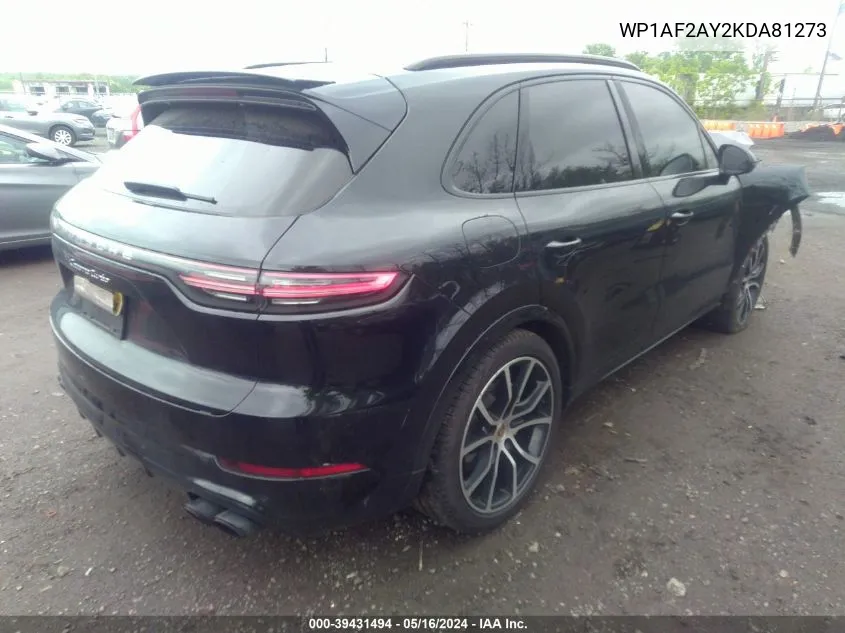 2019 Porsche Cayenne Turbo VIN: WP1AF2AY2KDA81273 Lot: 39431494