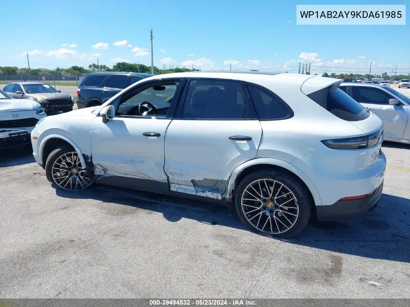 WP1AB2AY9KDA61985 2019 Porsche Cayenne S