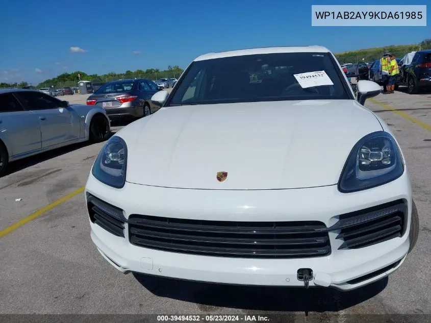 WP1AB2AY9KDA61985 2019 Porsche Cayenne S