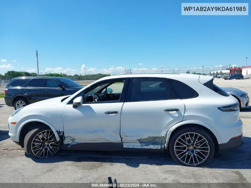 WP1AB2AY9KDA61985 2019 Porsche Cayenne S