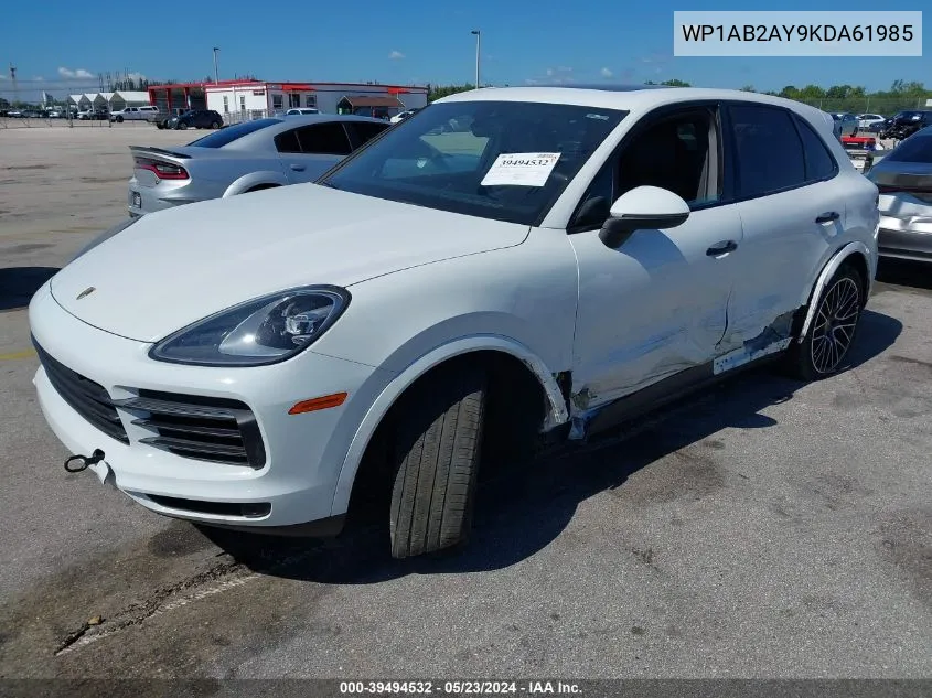 WP1AB2AY9KDA61985 2019 Porsche Cayenne S