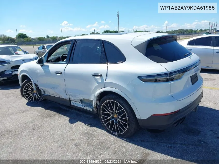 WP1AB2AY9KDA61985 2019 Porsche Cayenne S