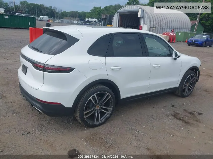 2019 Porsche Cayenne VIN: WP1AA2AY9KDA05788 Lot: 39637434