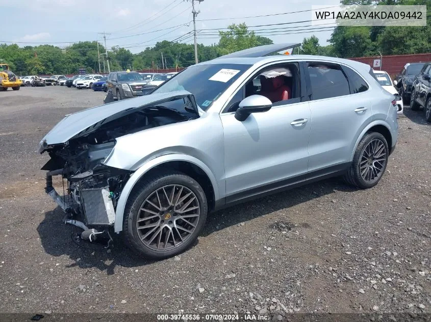 2019 Porsche Cayenne VIN: WP1AA2AY4KDA09442 Lot: 39745536