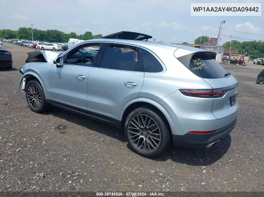 WP1AA2AY4KDA09442 2019 Porsche Cayenne