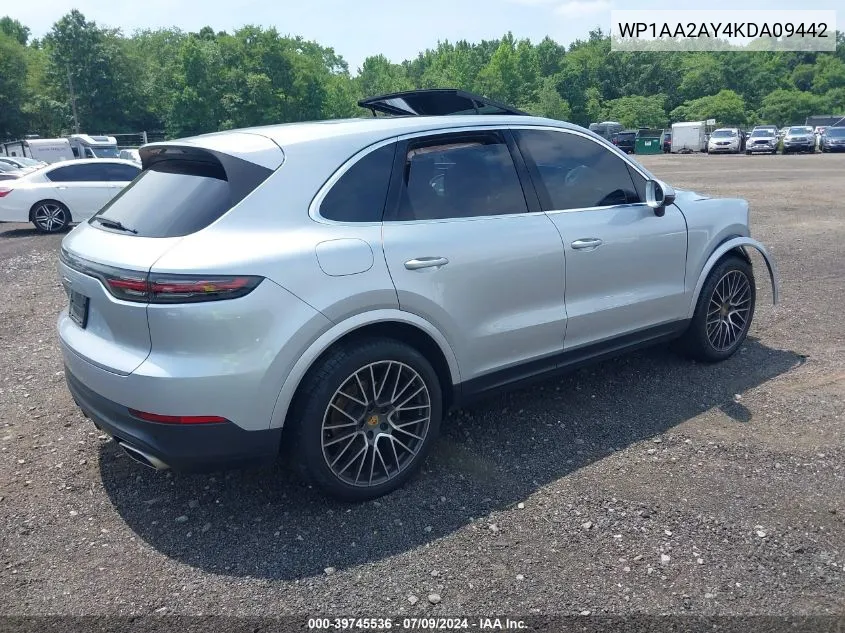 2019 Porsche Cayenne VIN: WP1AA2AY4KDA09442 Lot: 39745536