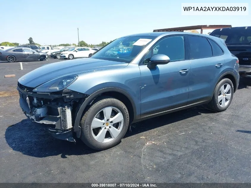 WP1AA2AYXKDA03919 2019 Porsche Cayenne