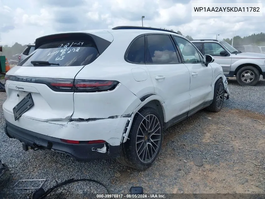 WP1AA2AY5KDA11782 2019 Porsche Cayenne