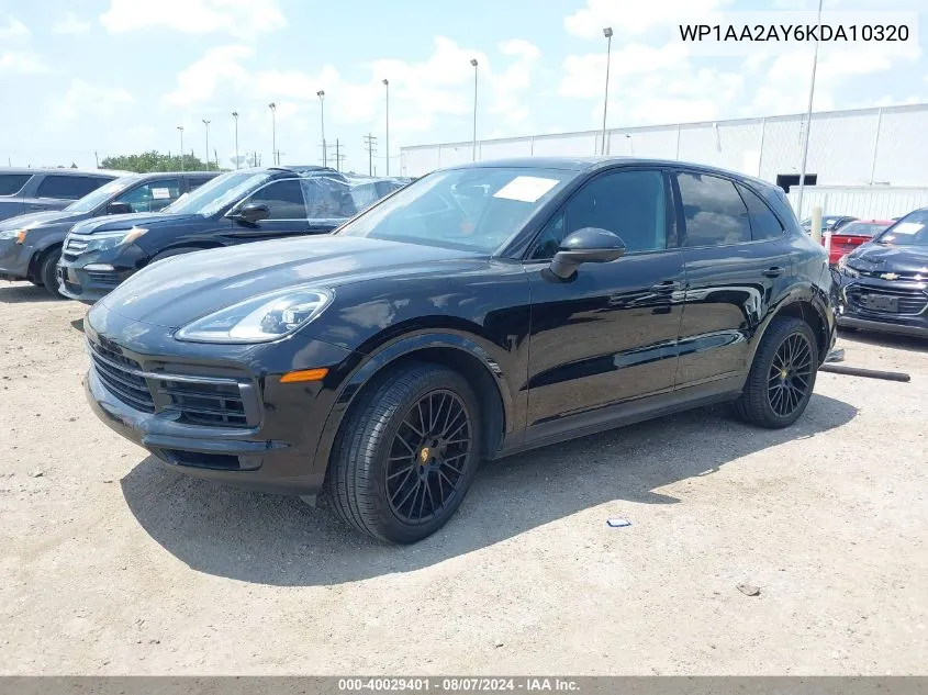 2019 Porsche Cayenne VIN: WP1AA2AY6KDA10320 Lot: 40029401