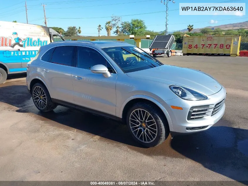 WP1AB2AY7KDA63640 2019 Porsche Cayenne S