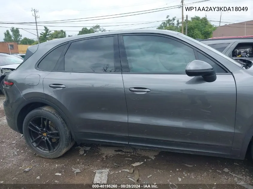 2019 Porsche Cayenne VIN: WP1AA2AY3KDA18049 Lot: 40195260