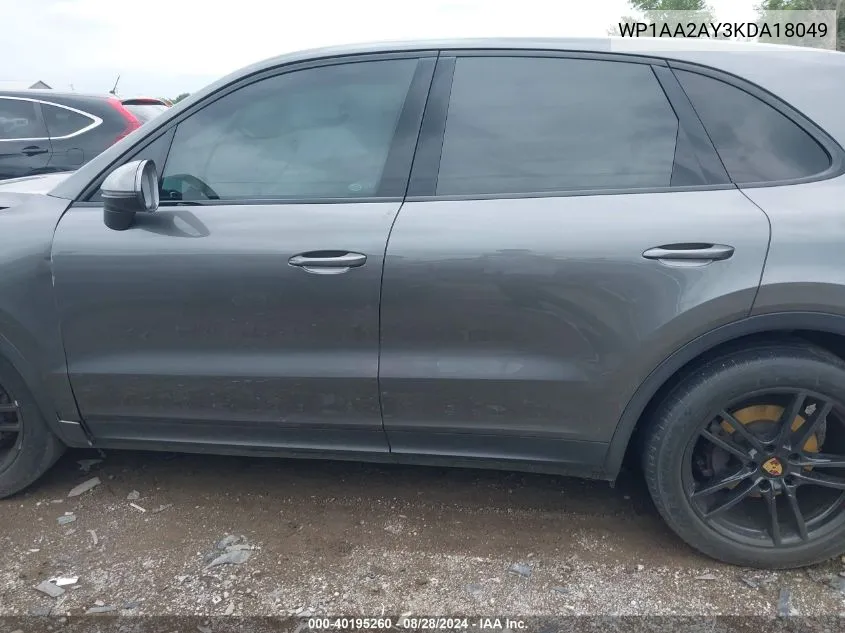 2019 Porsche Cayenne VIN: WP1AA2AY3KDA18049 Lot: 40195260