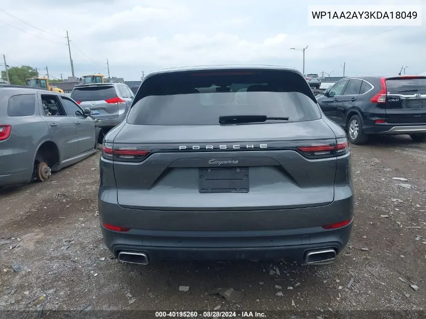 2019 Porsche Cayenne VIN: WP1AA2AY3KDA18049 Lot: 40195260