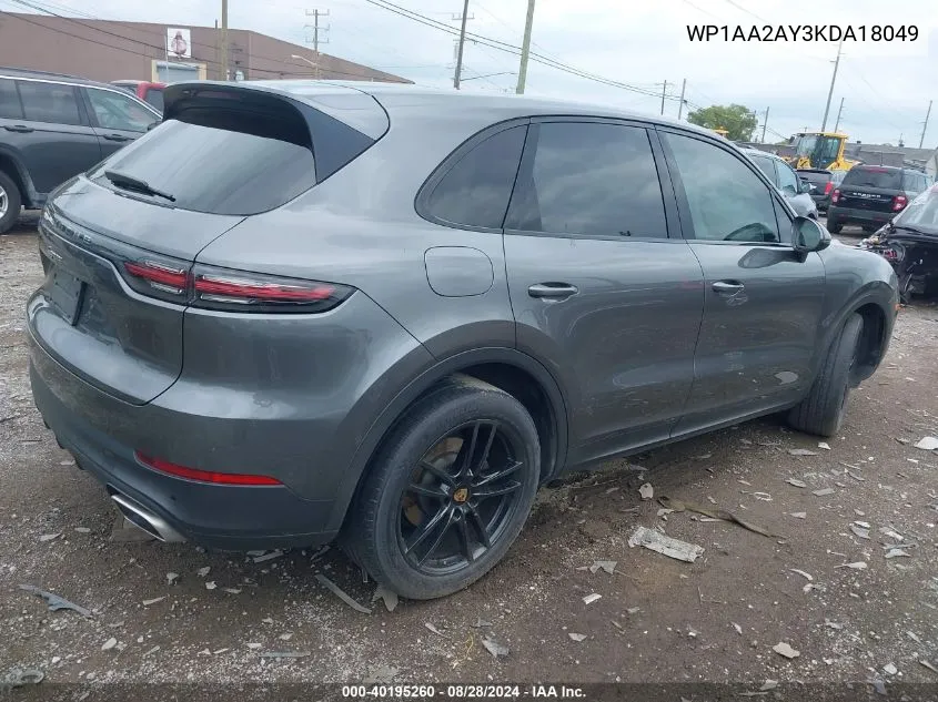 WP1AA2AY3KDA18049 2019 Porsche Cayenne