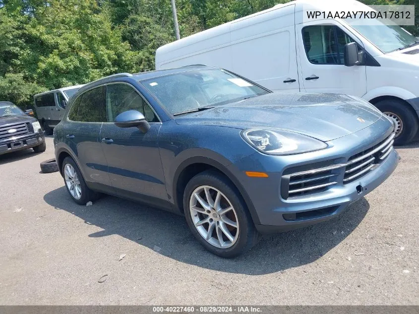 2019 Porsche Cayenne VIN: WP1AA2AY7KDA17812 Lot: 40227460