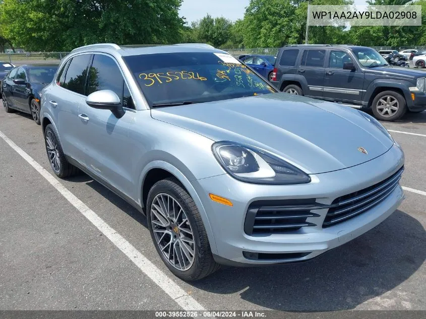 2020 Porsche Cayenne VIN: WP1AA2AY9LDA02908 Lot: 39552526