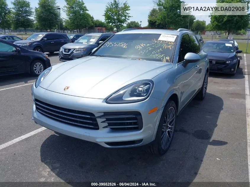 2020 Porsche Cayenne VIN: WP1AA2AY9LDA02908 Lot: 39552526