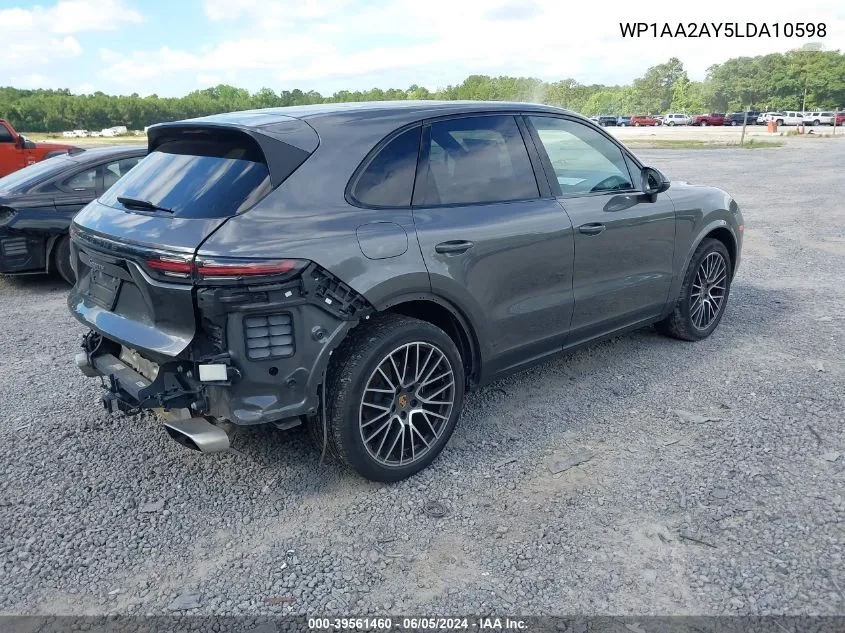 2020 Porsche Cayenne VIN: WP1AA2AY5LDA10598 Lot: 39561460