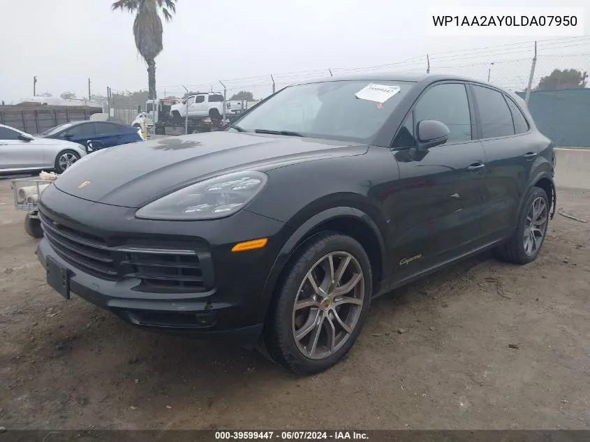 2020 Porsche Cayenne VIN: WP1AA2AY0LDA07950 Lot: 39599447