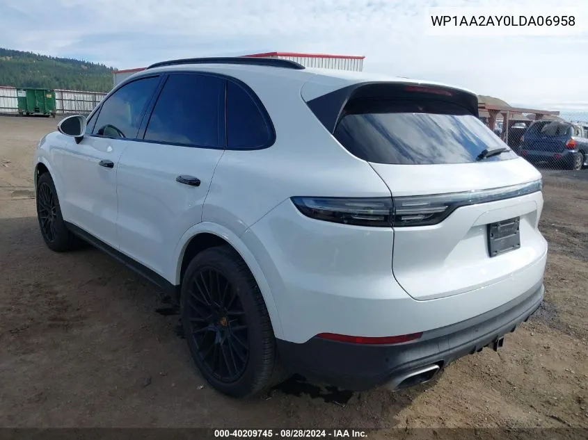 2020 Porsche Cayenne VIN: WP1AA2AY0LDA06958 Lot: 40209745