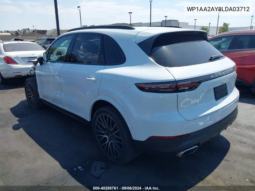 WP1AA2AY8LDA03712 2020 Porsche Cayenne