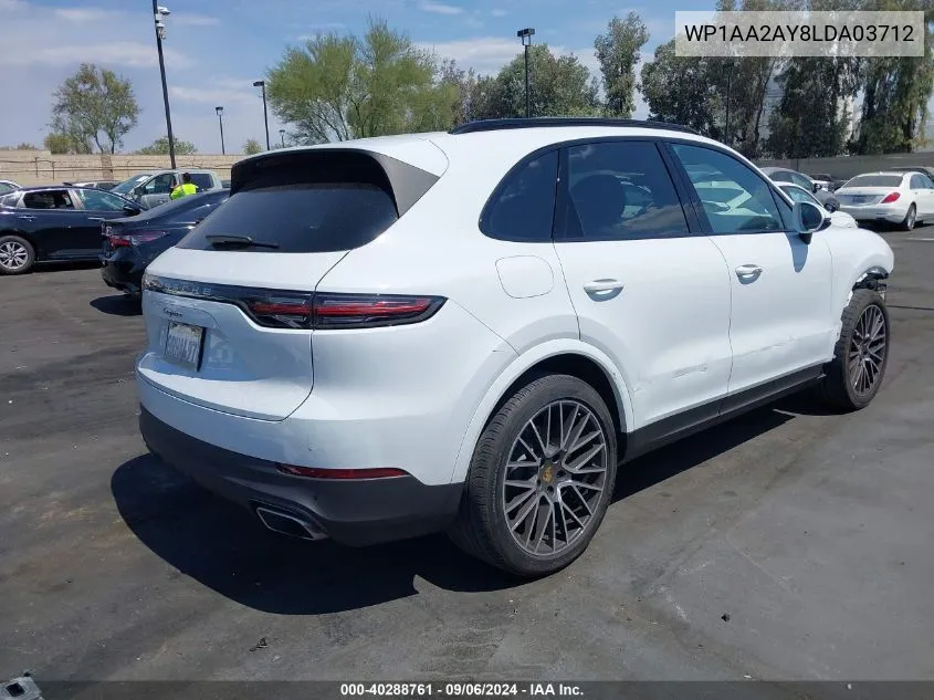 2020 Porsche Cayenne VIN: WP1AA2AY8LDA03712 Lot: 40288761