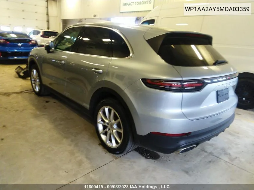 WP1AA2AY5MDA03359 2021 Porsche Cayenne