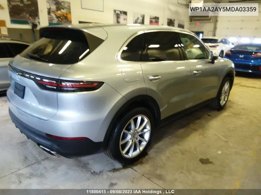 WP1AA2AY5MDA03359 2021 Porsche Cayenne