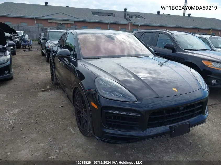 2021 Porsche Cayenne VIN: WP1BG2AY0MDA50219 Lot: 12038829