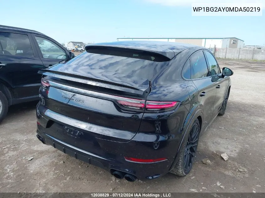 2021 Porsche Cayenne VIN: WP1BG2AY0MDA50219 Lot: 12038829