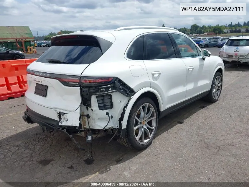 WP1AB2AY5MDA27111 2021 Porsche Cayenne S