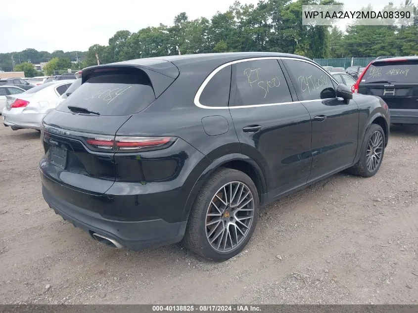 2021 Porsche Cayenne VIN: WP1AA2AY2MDA08390 Lot: 40138825