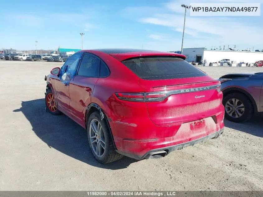 WP1BA2AY7NDA49877 2022 Porsche Cayenne