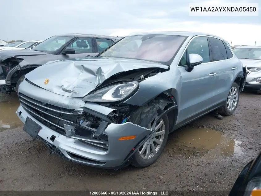 2022 Porsche Cayenne VIN: WP1AA2AYXNDA05450 Lot: 12006666