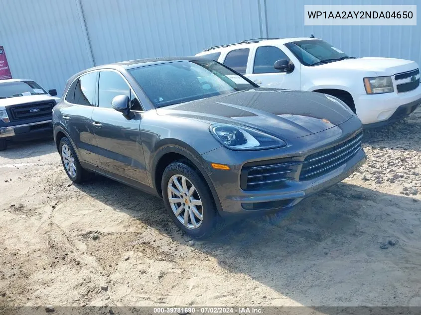 2022 Porsche Cayenne Platinum Edition VIN: WP1AA2AY2NDA04650 Lot: 39781690