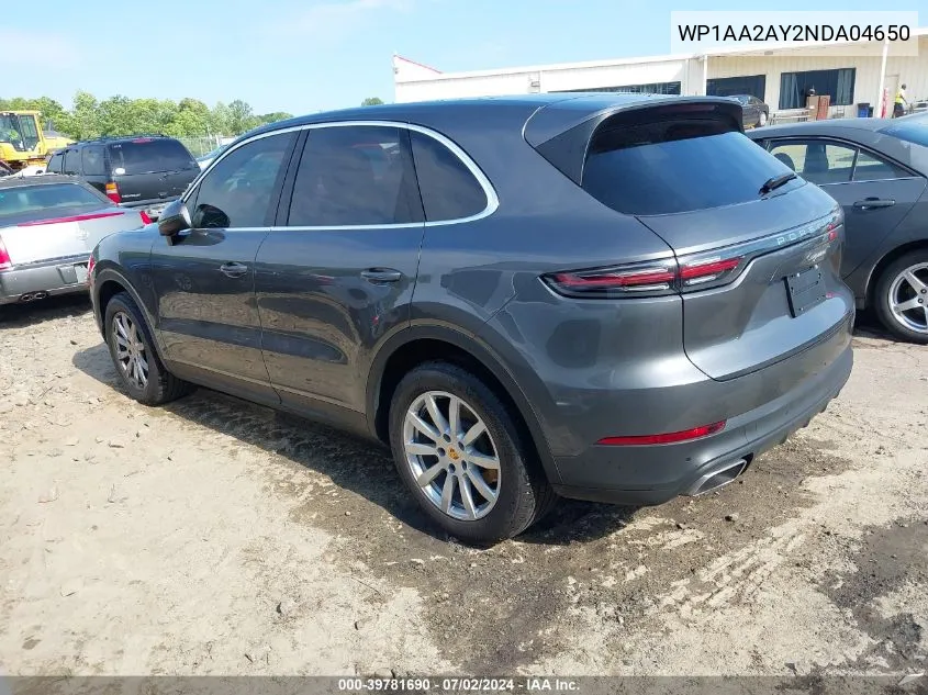 WP1AA2AY2NDA04650 2022 Porsche Cayenne Platinum Edition