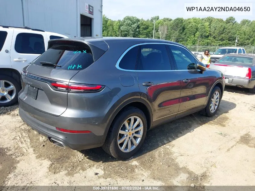 WP1AA2AY2NDA04650 2022 Porsche Cayenne Platinum Edition