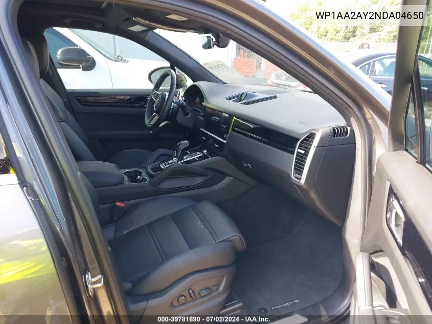 WP1AA2AY2NDA04650 2022 Porsche Cayenne Platinum Edition