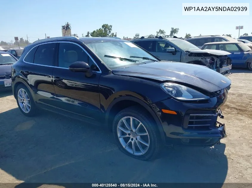 WP1AA2AY5NDA02939 2022 Porsche Cayenne Platinum Edition