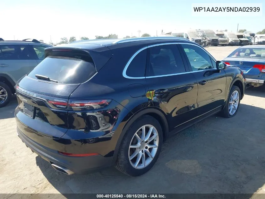 WP1AA2AY5NDA02939 2022 Porsche Cayenne Platinum Edition