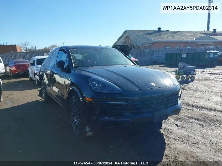 2023 Porsche Cayenne VIN: WP1AA2AY5PDA02314 Lot: 11957654